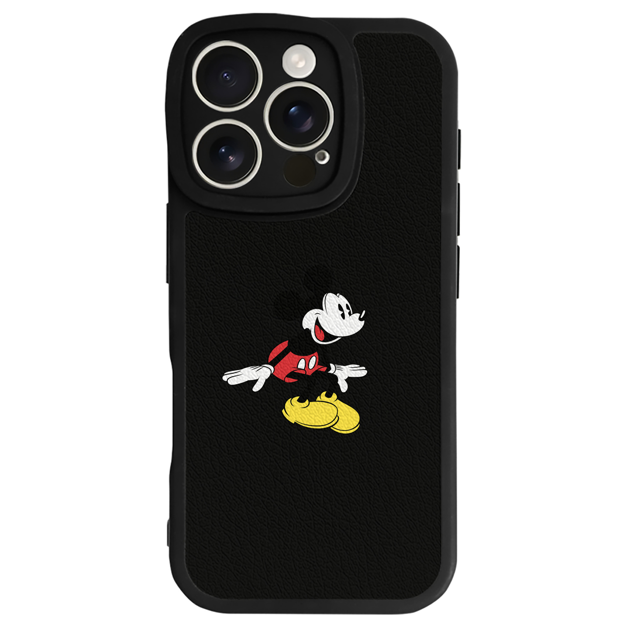 （画像用） ミッキーマウス Mickey Mouse 【iPhone 16シリーズ対応】シリコンスマホケース（レザー調） 材質：シリコン